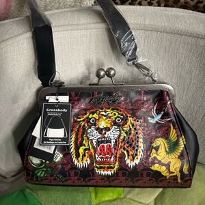 Ed Hardy Vibrant Tiger and Pegasus Crossbody Bag